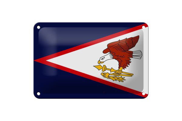 Blechschild Flagge 18x12cm Flag of American Samoa