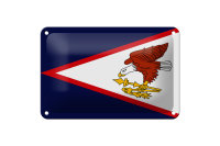 Blechschild Flagge 18x12cm Flag of American Samoa
