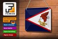 Blechschild Flagge 18x12cm Flag of American Samoa