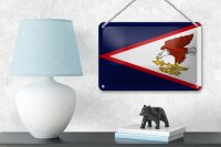 Blechschild Flagge 18x12cm Flag of American Samoa