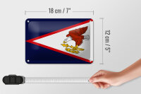 Blechschild Flagge 18x12cm Flag of American Samoa