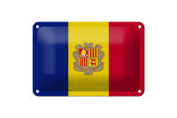 Blechschild Flagge Andorras 18x12cm Flag of Andora