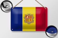 Blechschild Flagge Andorras 18x12cm Flag of Andora