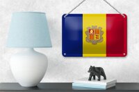 Blechschild Flagge Andorras 18x12cm Flag of Andora