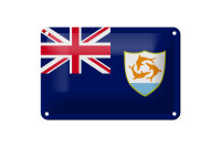 Blechschild Flagge Anguillas 18x12cm Flag of Anguilla