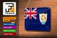 Blechschild Flagge Anguillas 18x12cm Flag of Anguilla
