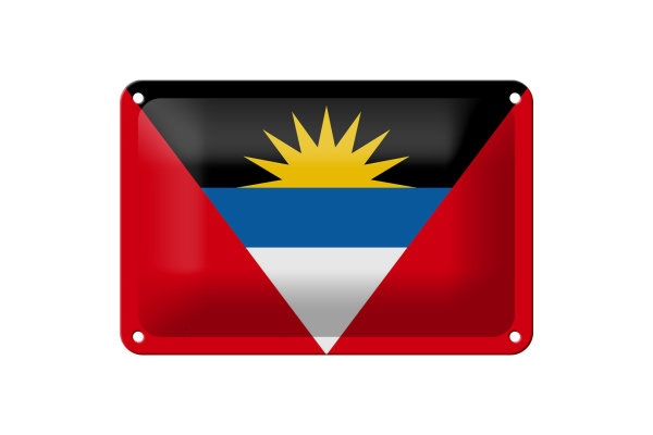 Blechschild Flagge Antigua und Barbuda 18x12cm Flag