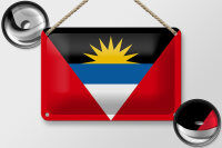 Blechschild Flagge Antigua und Barbuda 18x12cm Flag