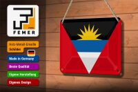 Blechschild Flagge Antigua und Barbuda 18x12cm Flag