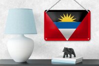 Blechschild Flagge Antigua und Barbuda 18x12cm Flag