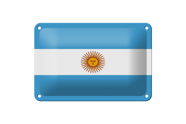 Blechschild Flagge Argentinien 18x12cm Flag of Argentina