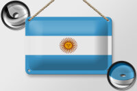 Blechschild Flagge Argentinien 18x12cm Flag of Argentina