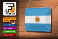 Blechschild Flagge Argentinien 18x12cm Flag of Argentina
