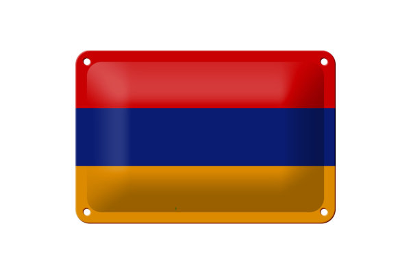 Blechschild Flagge Armenien 18x12cm Flag of Armenia