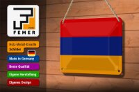 Blechschild Flagge Armenien 18x12cm Flag of Armenia