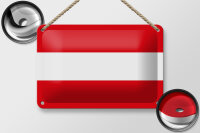 Blechschild Flagge Österreich 18x12cm Flag of Austria