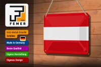 Blechschild Flagge Österreich 18x12cm Flag of Austria