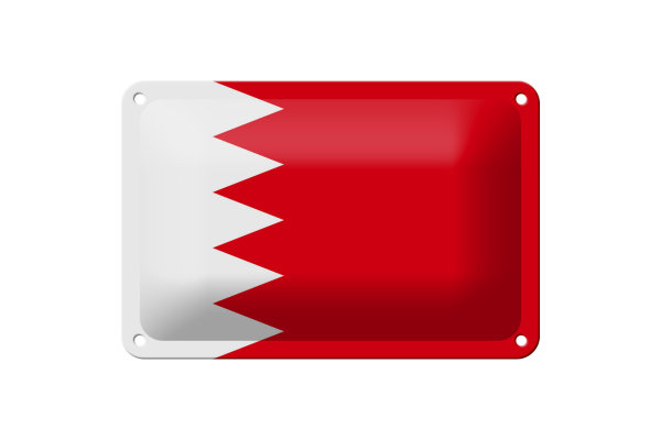 Blechschild Flagge Bahrains 18x12 cm Flag of Bahrain