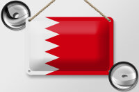 Blechschild Flagge Bahrains 18x12 cm Flag of Bahrain