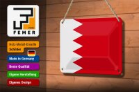 Blechschild Flagge Bahrains 18x12 cm Flag of Bahrain