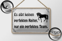 Blechschild Spruch 18x12cm es gibt keinen perfekten Reiter