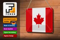Blechschild Flagge Kanada 18x12cm Flag of Canada