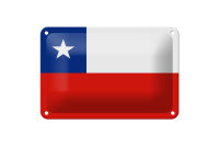 Blechschild Flagge Chiles 18x12cm Flag of Chile
