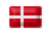 Blechschild Flagge Dänemark 18x12cm Flag of Denmark