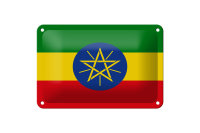 Blechschild Flagge Äthiopien 18x12cm Flag of Ethiopia