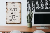 Holzschild Spruch 20x30cm Et Kütt wie et kütt kölscher Spruch