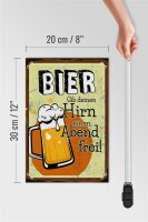 Holzschild 20x30cm Bier Gib deinem Hirn einen Abend frei