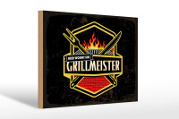 Holzschild Spruch 30x20cm Hier wohnt ein Grillmeister