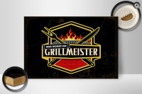 Holzschild Spruch 30x20cm Hier wohnt ein Grillmeister