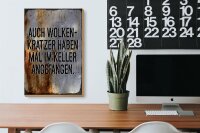 Holzschild Spruch 30x20cm Auch Wolkenkratzer haben im Keller angefangen