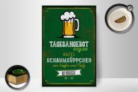 Holzschild 20x30cm Bier Vegan kaltes Schaumsüppchen