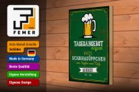 Holzschild 20x30cm Bier Vegan kaltes Schaumsüppchen