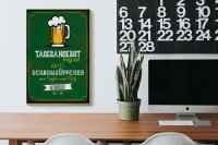 Holzschild 20x30cm Bier Vegan kaltes Schaumsüppchen