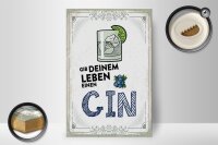 Holzschild 20x30cm Gib deinem Leben einen GIN