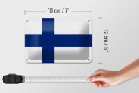 Blechschild Flagge Finnlands 18x12cm flag of Finland Dekoration