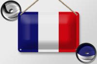 Blechschild Flagge Frankreichs 18x12cm Flag of France Dekoration