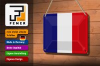 Blechschild Flagge Frankreichs 18x12cm Flag of France Dekoration