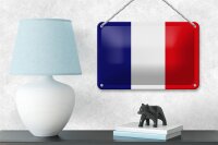Blechschild Flagge Frankreichs 18x12cm Flag of France Dekoration
