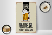 Holzschild 20x30cm Regel Nummer eins Bier geht immer