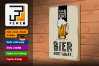 Holzschild 20x30cm Regel Nummer eins Bier geht immer