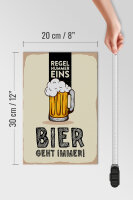 Holzschild 20x30cm Regel Nummer eins Bier geht immer