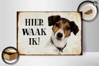 Holzschild Spruch 30x20cm holländisch Hier Waak ik Jack Russell Terrier