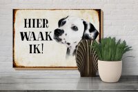 Holzschild Spruch 30x20cm holländisch Hier Waak ik Dalmatiner