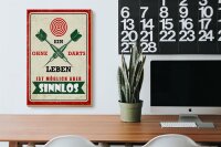 Holzschild Spruch 20x30cm Ein Leben ohne Darts ist möglich aber sinnlos