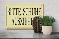 Holzschild Hinweis 30x20cm Bitte Schuhe ausziehen