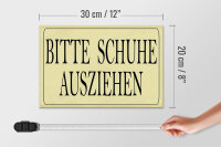 Holzschild Hinweis 30x20cm Bitte Schuhe ausziehen